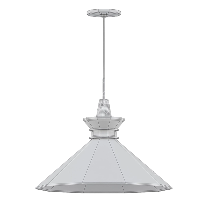 Elegant Halo Pendant Light 3D model image 2