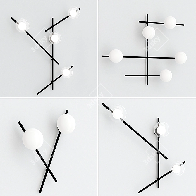 MIKADO Wall Lamp Collection: Sleek and Stylish 3D model image 1