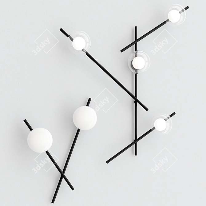 MIKADO Wall Lamp Collection: Sleek and Stylish 3D model image 6