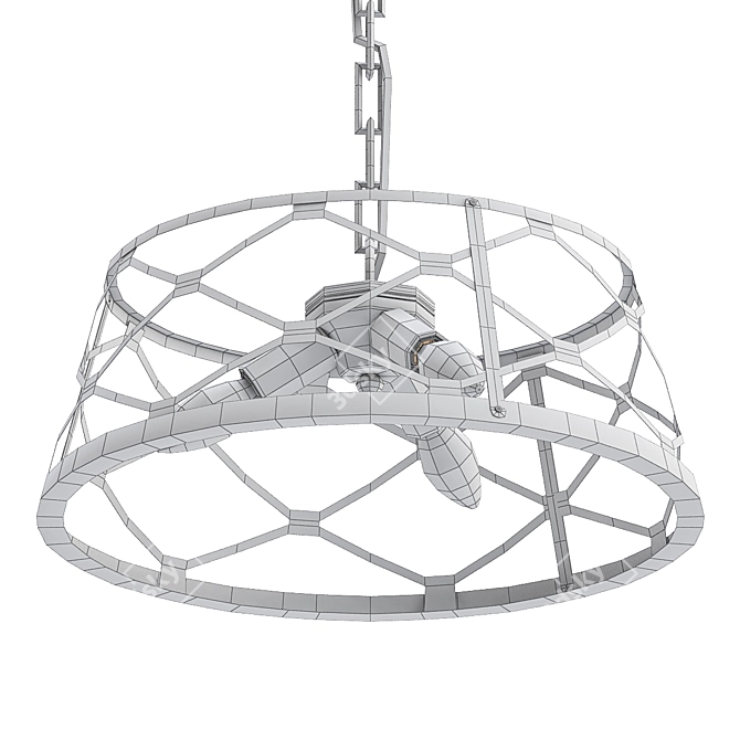 Sleek Wire Pendant Chandelier 3D model image 2