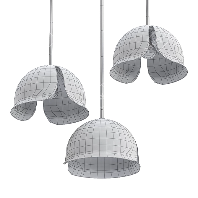 Elegant Snowdrop Pendant Light 3D model image 2