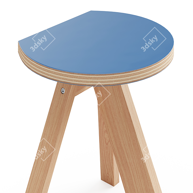 Sleek Kobo Side Stool: Functional Space Saver 3D model image 5