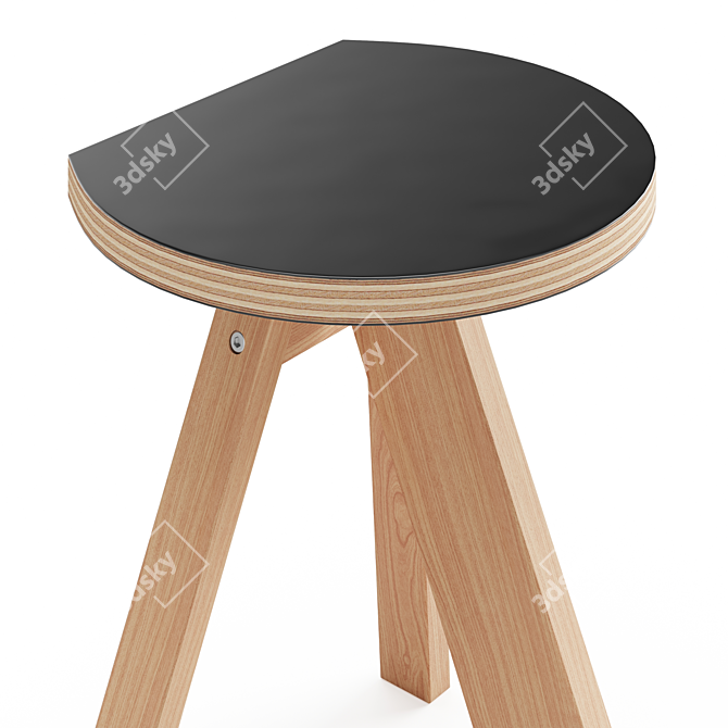 Sleek Kobo Side Stool: Functional Space Saver 3D model image 6