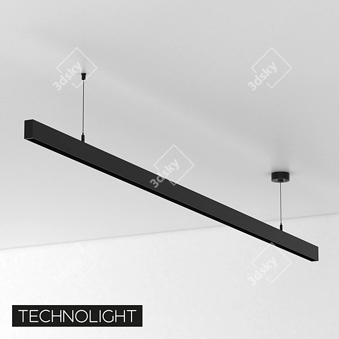 Sleek Pendant-Track Lighting 3D model image 1