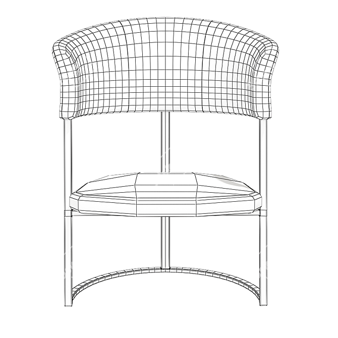 Sleek Solid Chair by Iminiti 3D model image 4