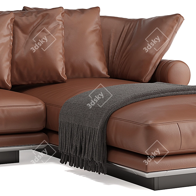 B&B Italia Noonu L: Luxurious Leather Sofa 3D model image 4