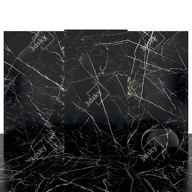 Elegant Calacatta Black Marble Slabs 3D model image 1