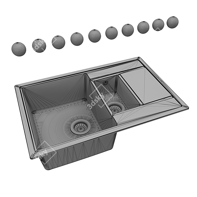 Practical Florentina Lipsi Kitchen Sink 3D model image 2