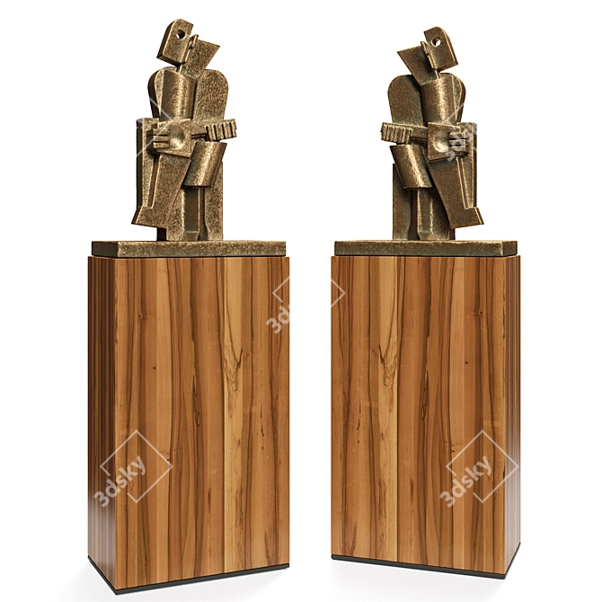 Cubist Masterpiece: Abstract Sculpture 3D model image 1