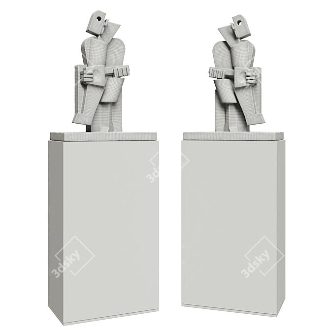 Cubist Masterpiece: Abstract Sculpture 3D model image 5