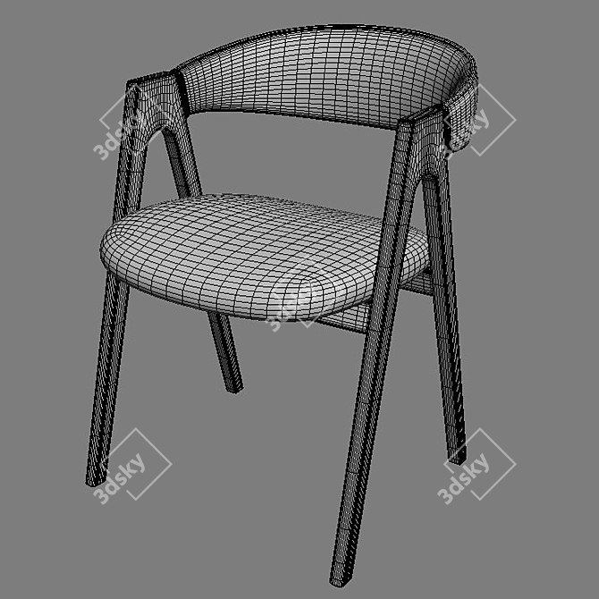 Elegant Dublin Chair, Grey Fabric 3D model image 4