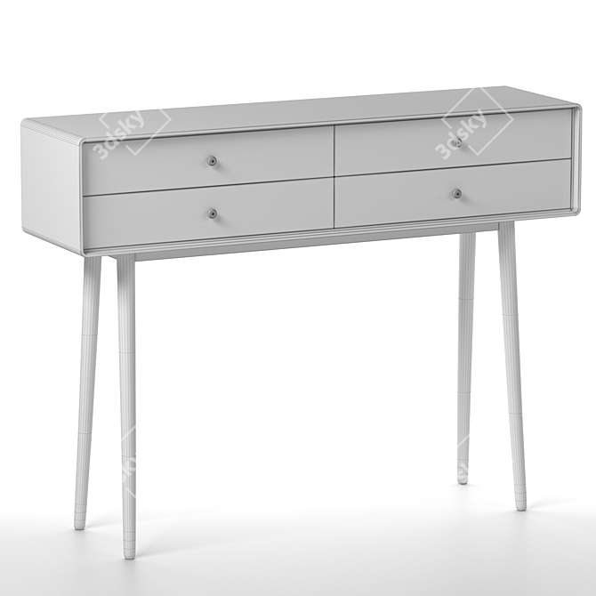 Jimi Retro Console with 4 Drawers - La Redoute 3D model image 2