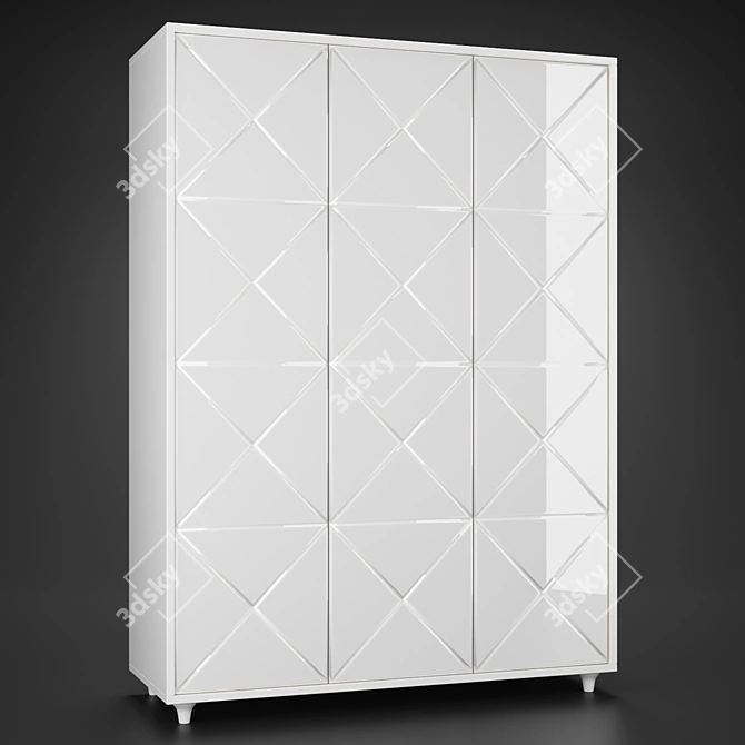 Cloud 3-Door Modern Wardrobe 3D model image 1