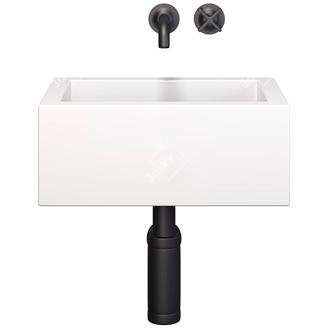 Compact Wall Mount Bathroom Sink 3D model image 2