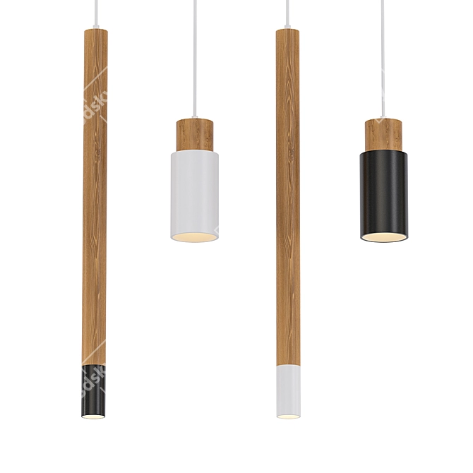 Ambrose Nordic Wood Pendant 3D model image 1
