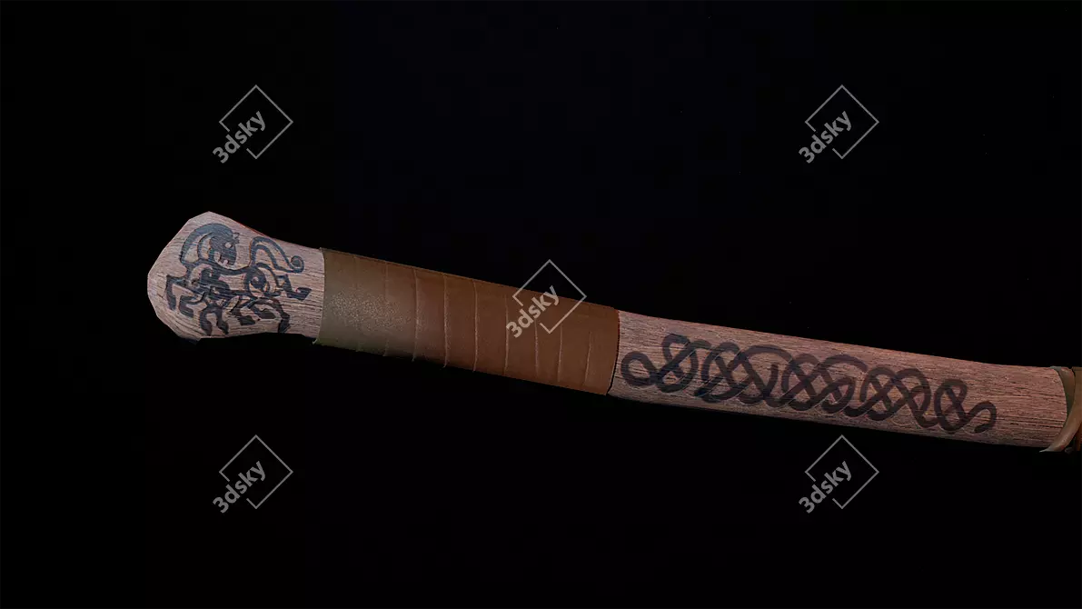 Viking Mammen Battle Axe Model - Game Ready 3D model image 4