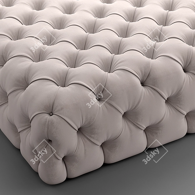 Rollking Square Pouf - Stylish and Versatile Seating 3D model image 2