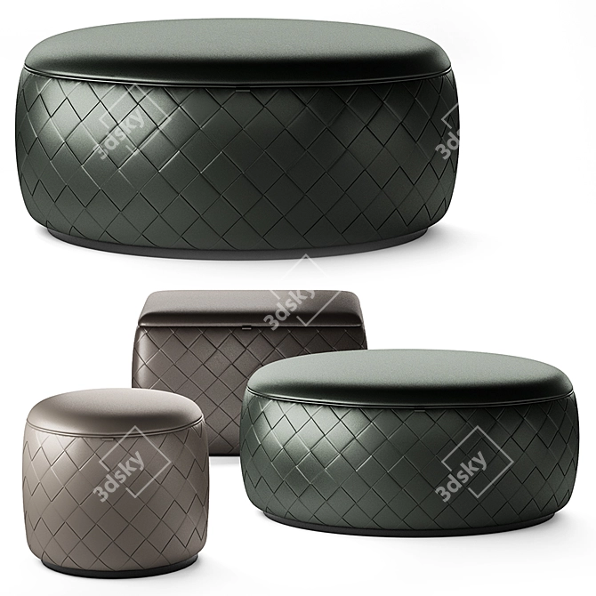 Elegant Oval Pouf: Poltrona Frau Grant 3D model image 1