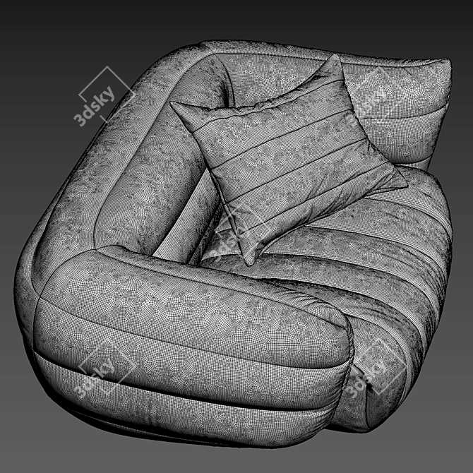 Elegant Baxter Armchair 3D model image 5