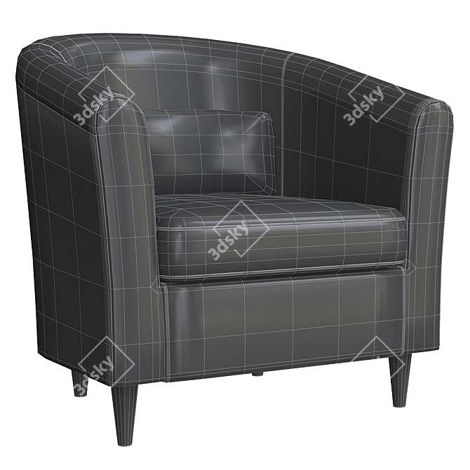 Tullsta Ikea: Stylish Grey Armchair 3D model image 4