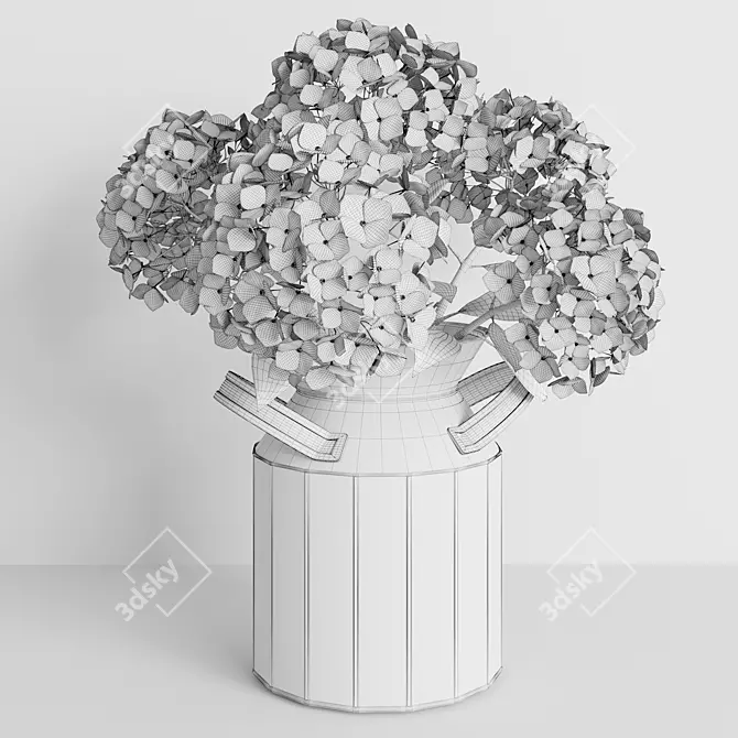 Hydrangea Bouquet in Vase 3D model image 7