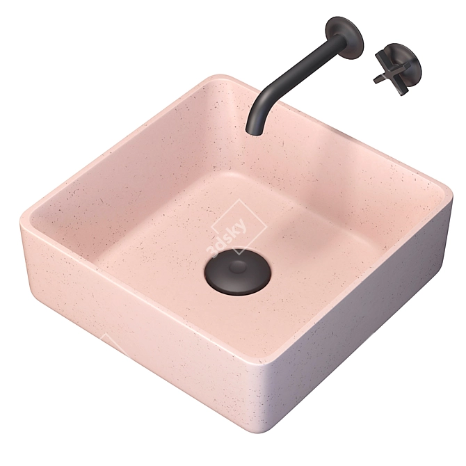 Rosy Cement Basin 3D model image 1