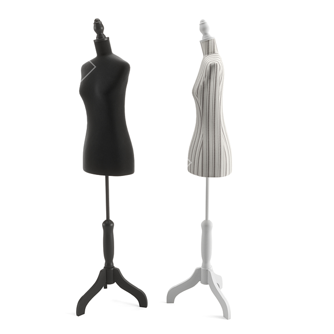 VidaXL Female Mannequin - Striped or Black, 156cm 3D model image 2