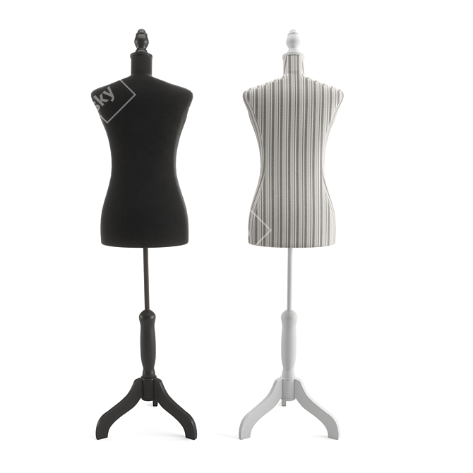 VidaXL Female Mannequin - Striped or Black, 156cm 3D model image 3