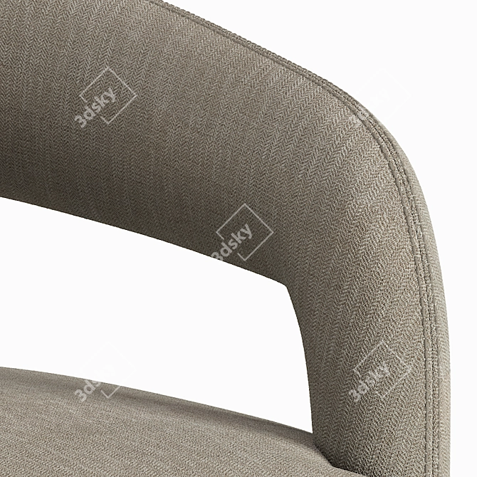 Elegant Gray Counter Stool 3D model image 2