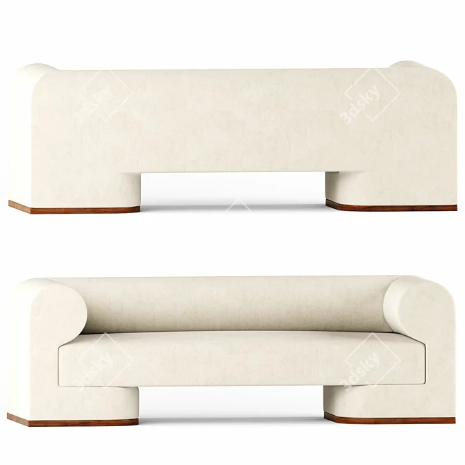 Elegant Dahlem Sofa: Perfect Blend of Comfort and Style 3D model image 3