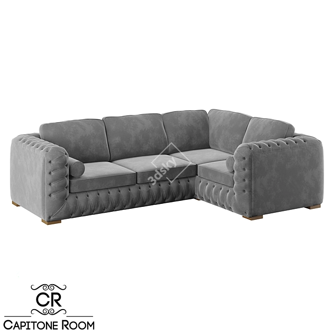 Elegant Ocean Blue Sofa 3D model image 3