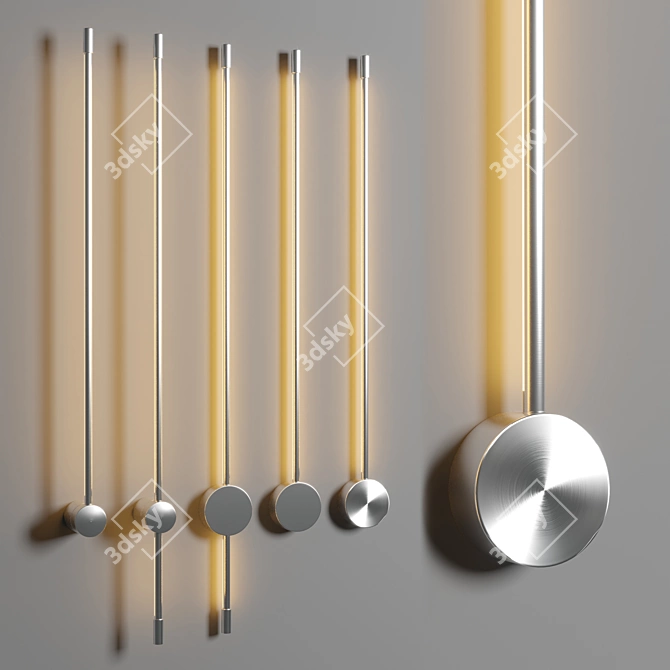 Sleek LED Wall Lamp Collection 3D model image 5
