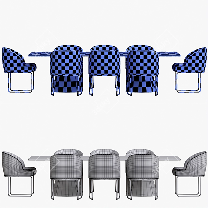 Luxury Dining Set: Table & Chairs by Casa Padrino 3D model image 6