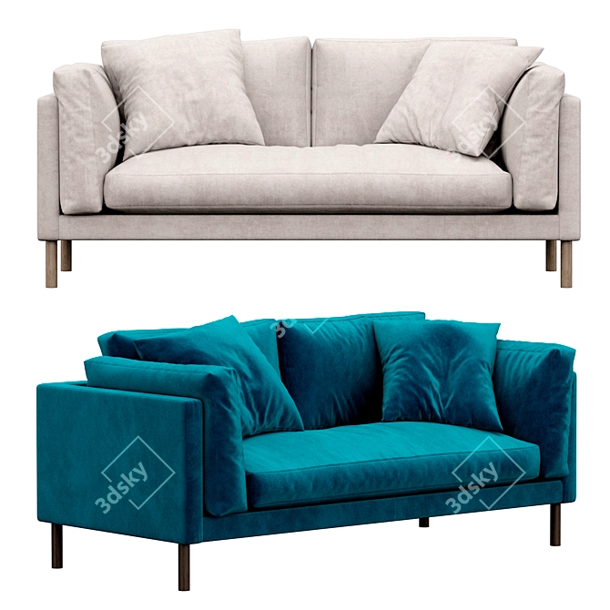 Luxury Munich Velvet Sofa 3D model image 1