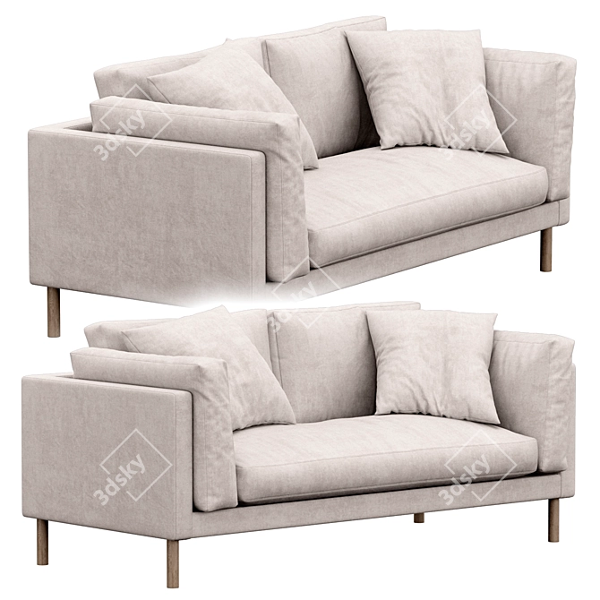 Luxury Munich Velvet Sofa 3D model image 2