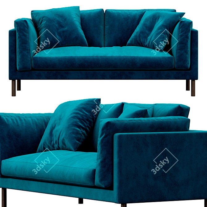 Luxury Munich Velvet Sofa 3D model image 3