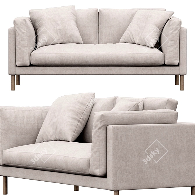 Luxury Munich Velvet Sofa 3D model image 4