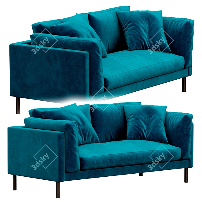Luxury Munich Velvet Sofa 3D model image 5