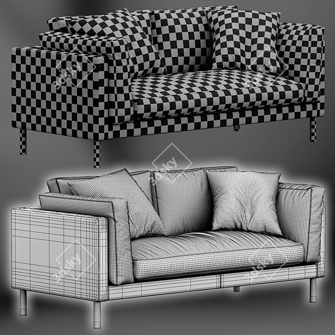 Luxury Munich Velvet Sofa 3D model image 6