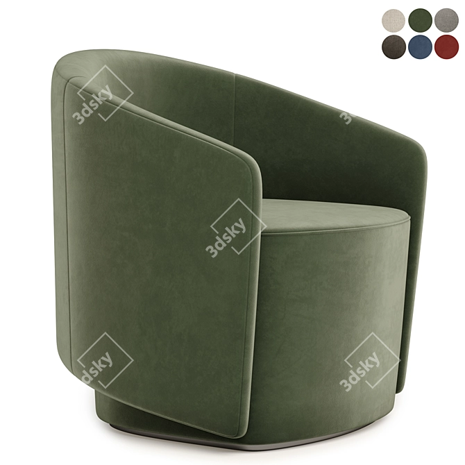 Modern Padova U Armchair: Sleek Design, Multiple Colors 3D model image 1