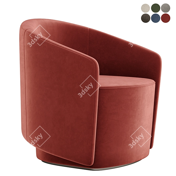 Modern Padova U Armchair: Sleek Design, Multiple Colors 3D model image 2