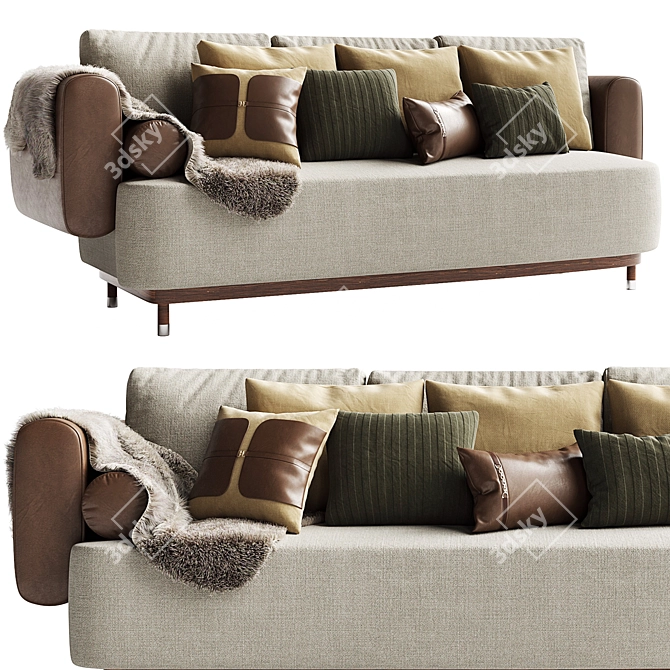Sleek Single Man Sofa Bed 3D model image 1