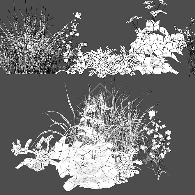 Lush Meadow Scatter Set 3D model image 4