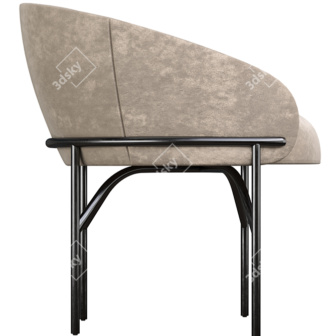 Elegant RIMO Armchair - Stylish and Comfortable 3D model image 3