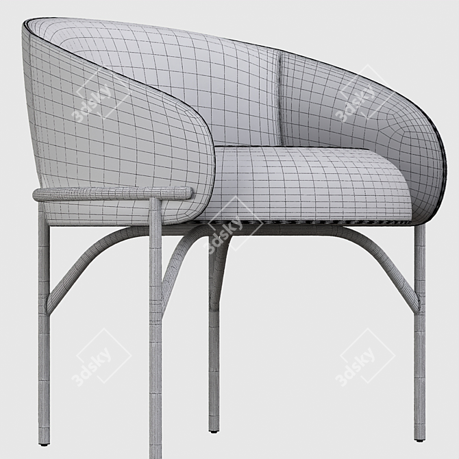 Elegant RIMO Armchair - Stylish and Comfortable 3D model image 4