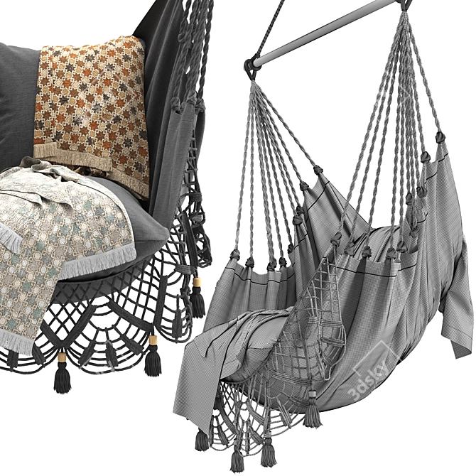 Boho Oasis Hammock Chair 3D model image 7