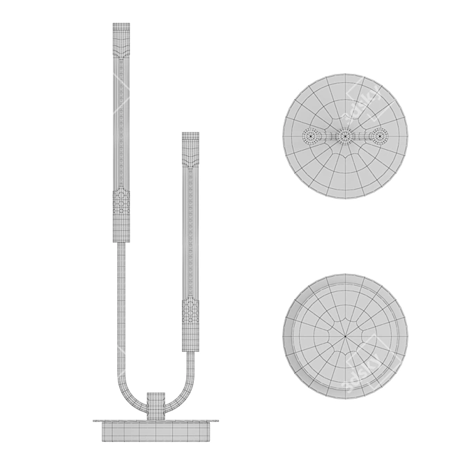 Modern Metal Desk Lamp 3D model image 4