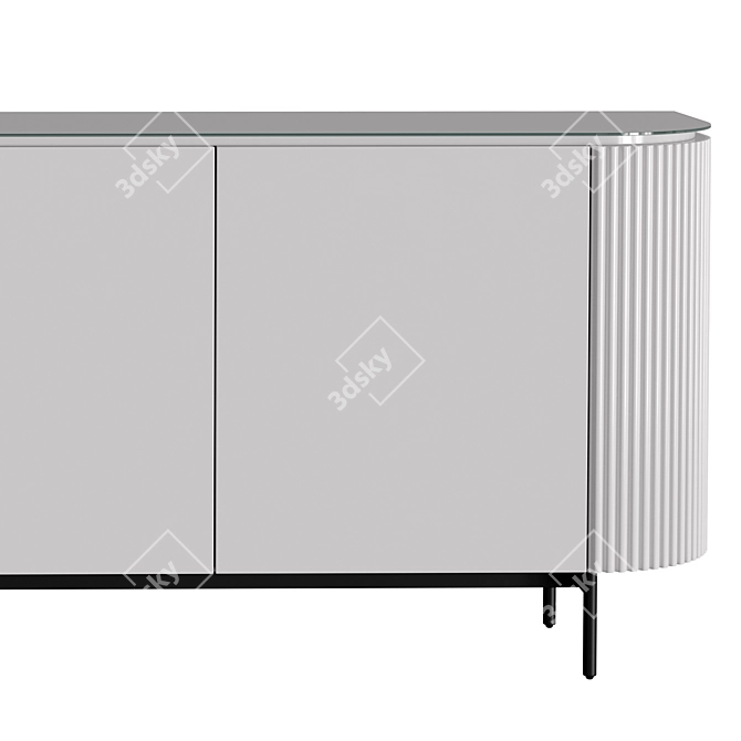 Elegant Scala Glass Top Chest 3D model image 3