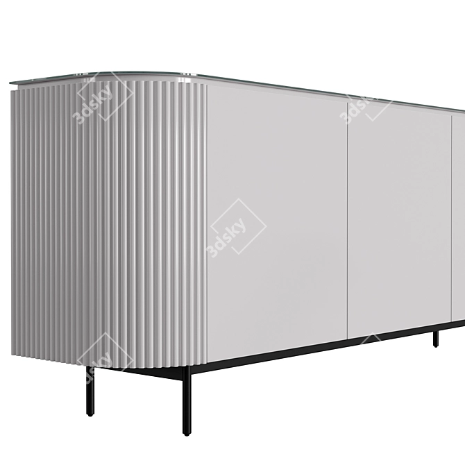 Elegant Scala Glass Top Chest 3D model image 4