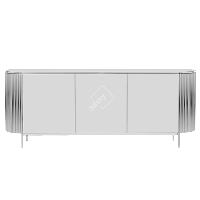 Elegant Scala Glass Top Chest 3D model image 6